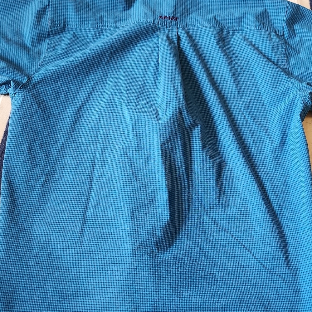Ariat Turquoise Micro-Check Button-Down Shirt - image 7